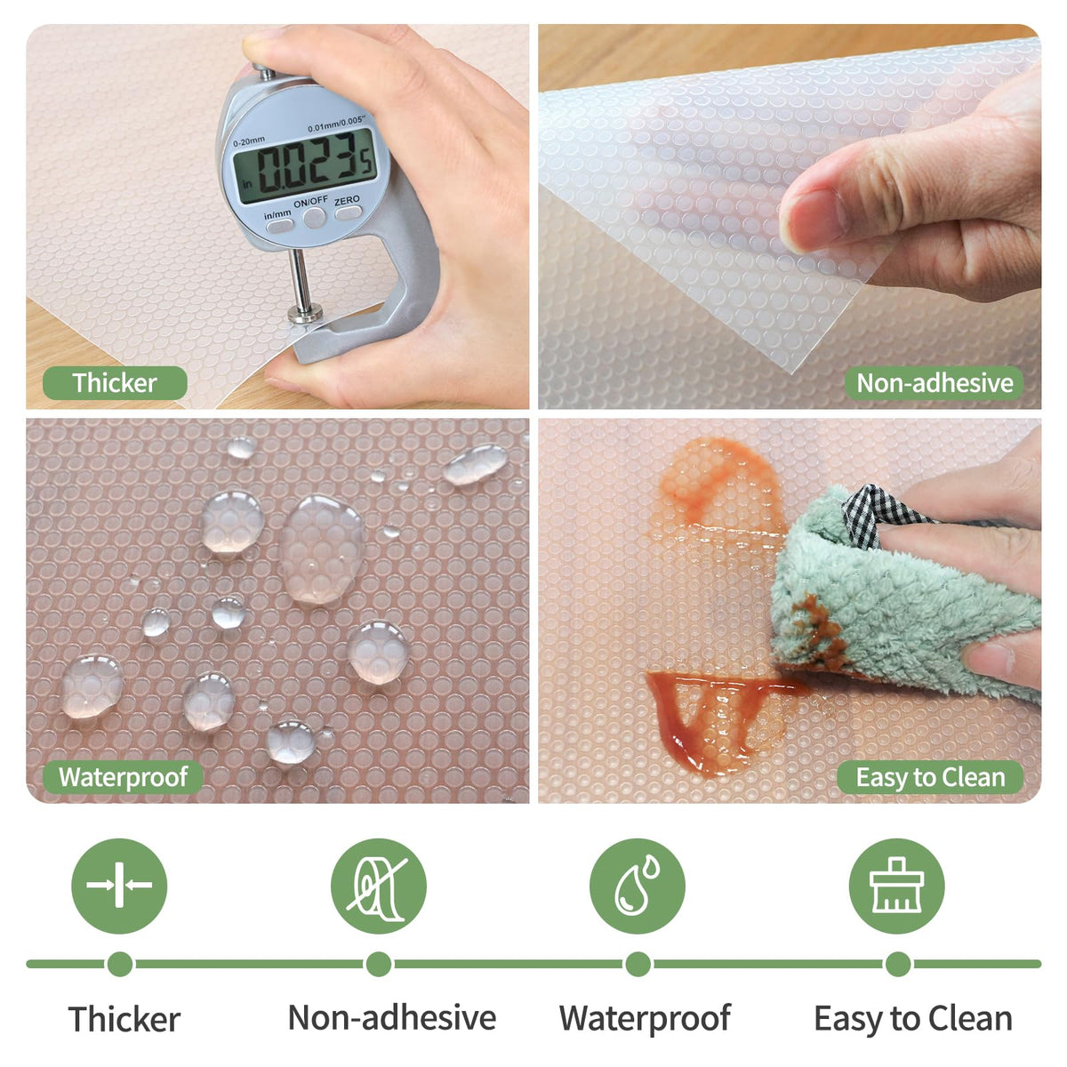 wohomuke clear roll liner keeps surfaces visible and easy to clean.