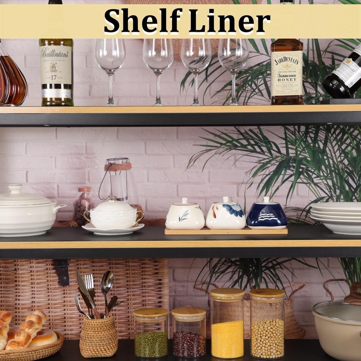 wohomuke liner cut-to-fit installed in a kitchen drawer.