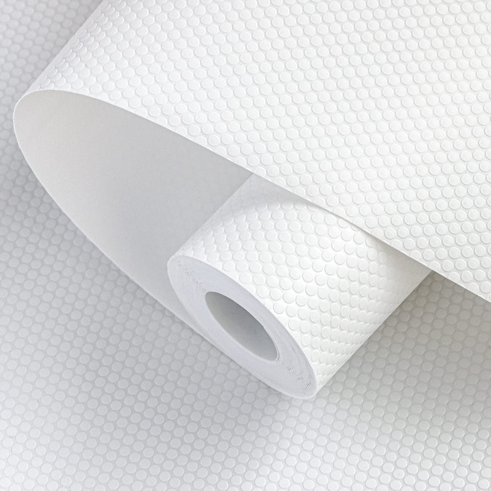 wohomuke shelf liner in white 11x20 ft covering a cabinet for easy cleanup