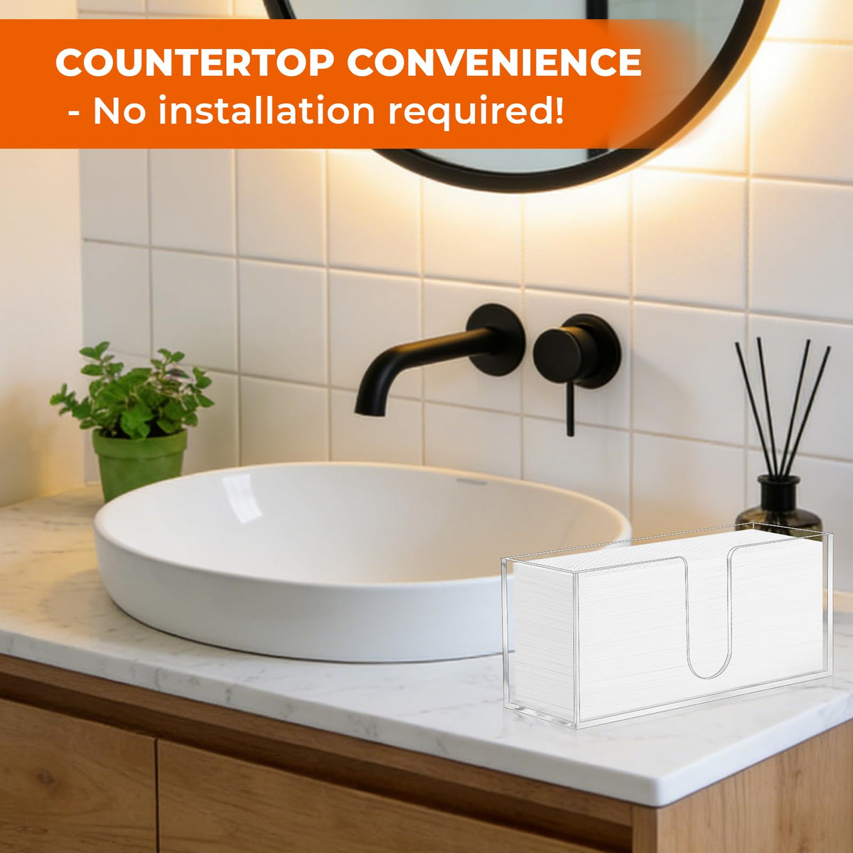 WOHUGEKOKO bathroom and kitchen dispenser keeps surfaces tidy.