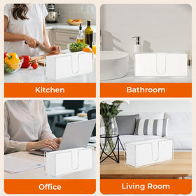 WOHUGEKOKO transparent holder showcases towels and reduces clutter.