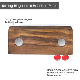 WOJOGO sign includes adhesive pads for non-magnetic dishwashers and flexible placement