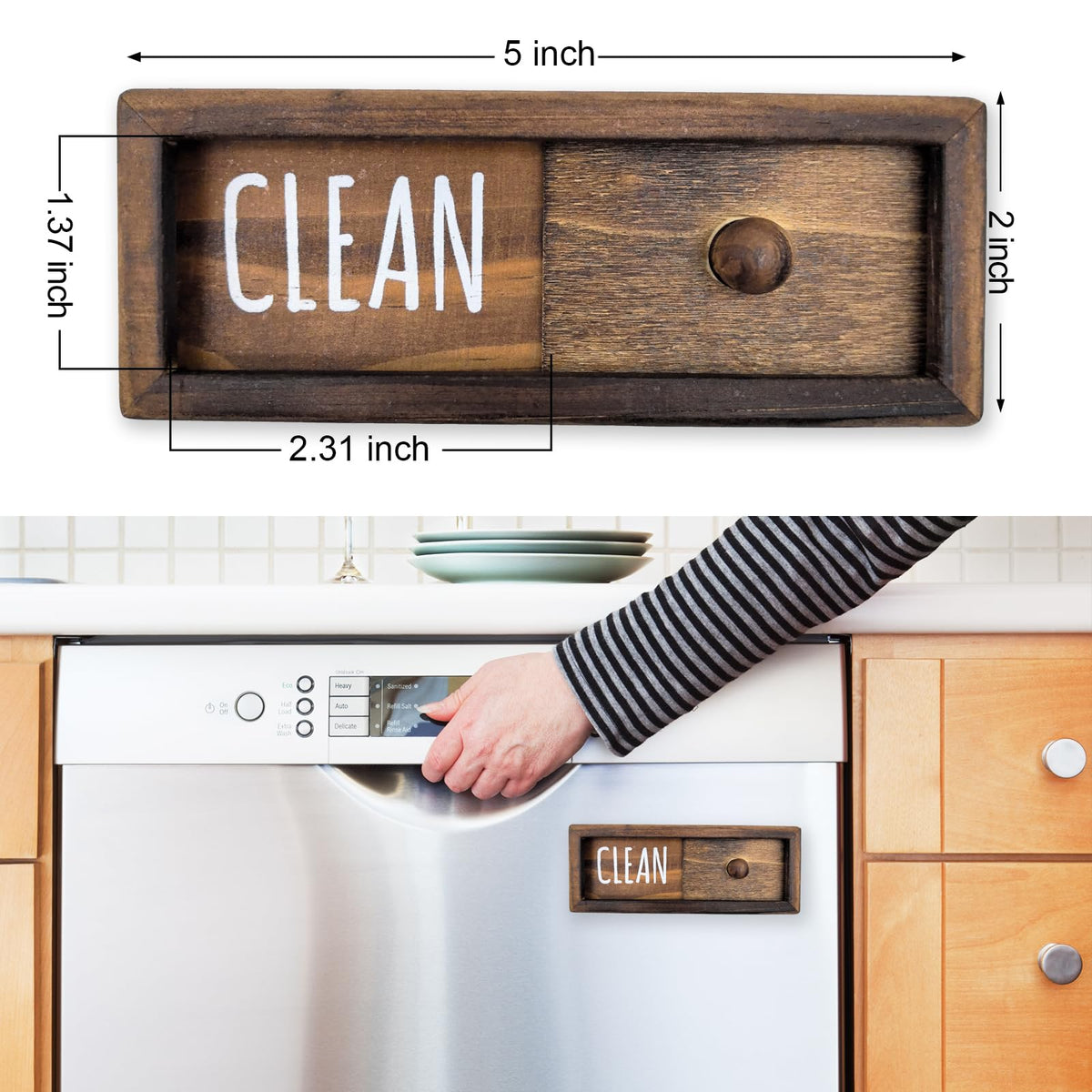 WOJOGO dishwasher sign with neodymium magnets secures to metal fronts without scratches