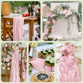 Wokceer luminous pink runner enhances spring and Christmas tables