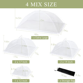 Wokuya 7Pack 14x14 mesh cover safeguards appetizers at garden gatherings