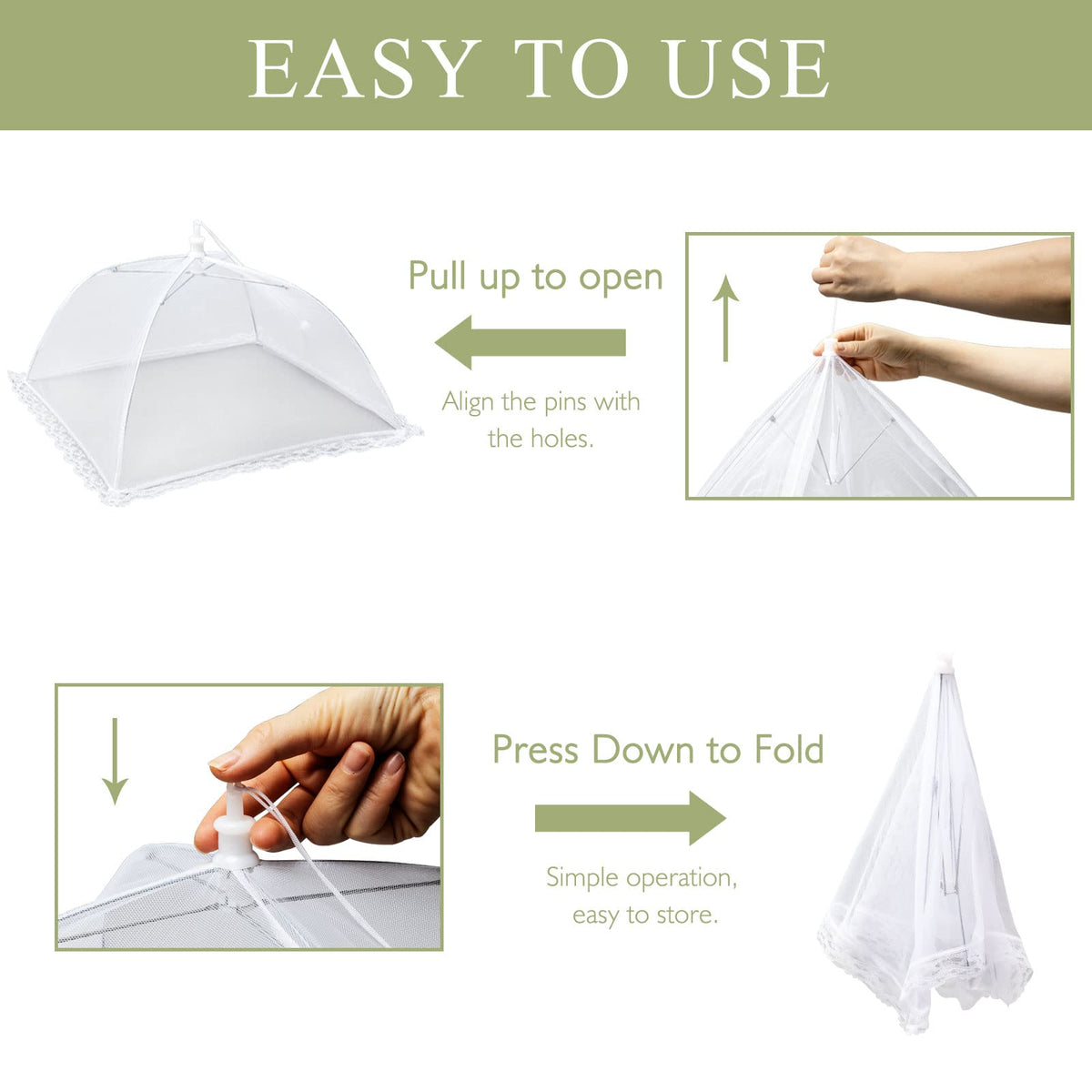 Wokuya 7Pack 17x17 food covers protects dishes during barbecues