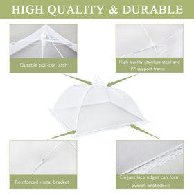 Wokuya lace edge dense mesh blocks insects during outdoor dining