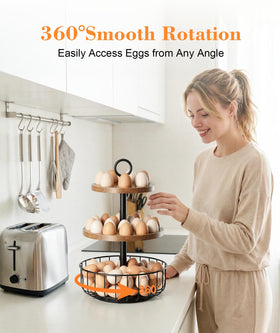 Wolera 360-degree rotating egg stand designed for easy countertop access.
