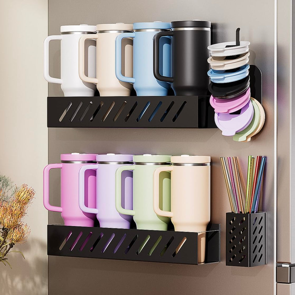 Wolera Stanley cup holder with magnetic base securely holds large 40 oz tumblers.
