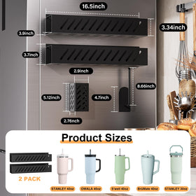 Wolera tumbler lid organizer keeps lids neatly arranged for quick access.