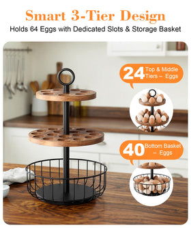 Wolera ventilated wooden slots promote airflow for egg freshness.