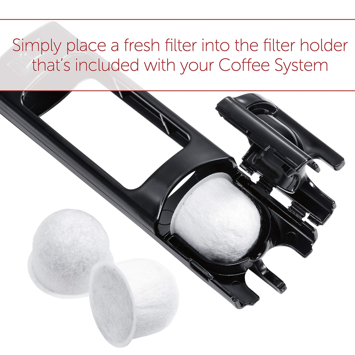 In-slot WGCM350 filter installed in Wolf Gourmet coffee system.
