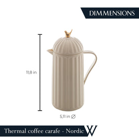 WOLFF carafe with glass inner lining preserves aroma and heat.