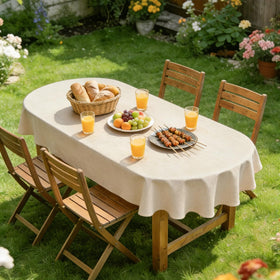 Wolkemer faux linen wrinkle-prone edge before ironing, easy to smooth for a crisp look