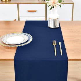 Wolkemer rustic-modern navy runner complements various furniture