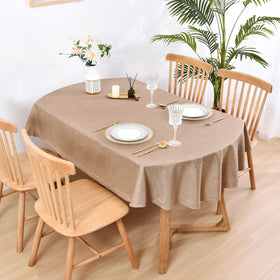 Wolkemer heavy-duty tablecloth with non-slip surface keeps table settings secure