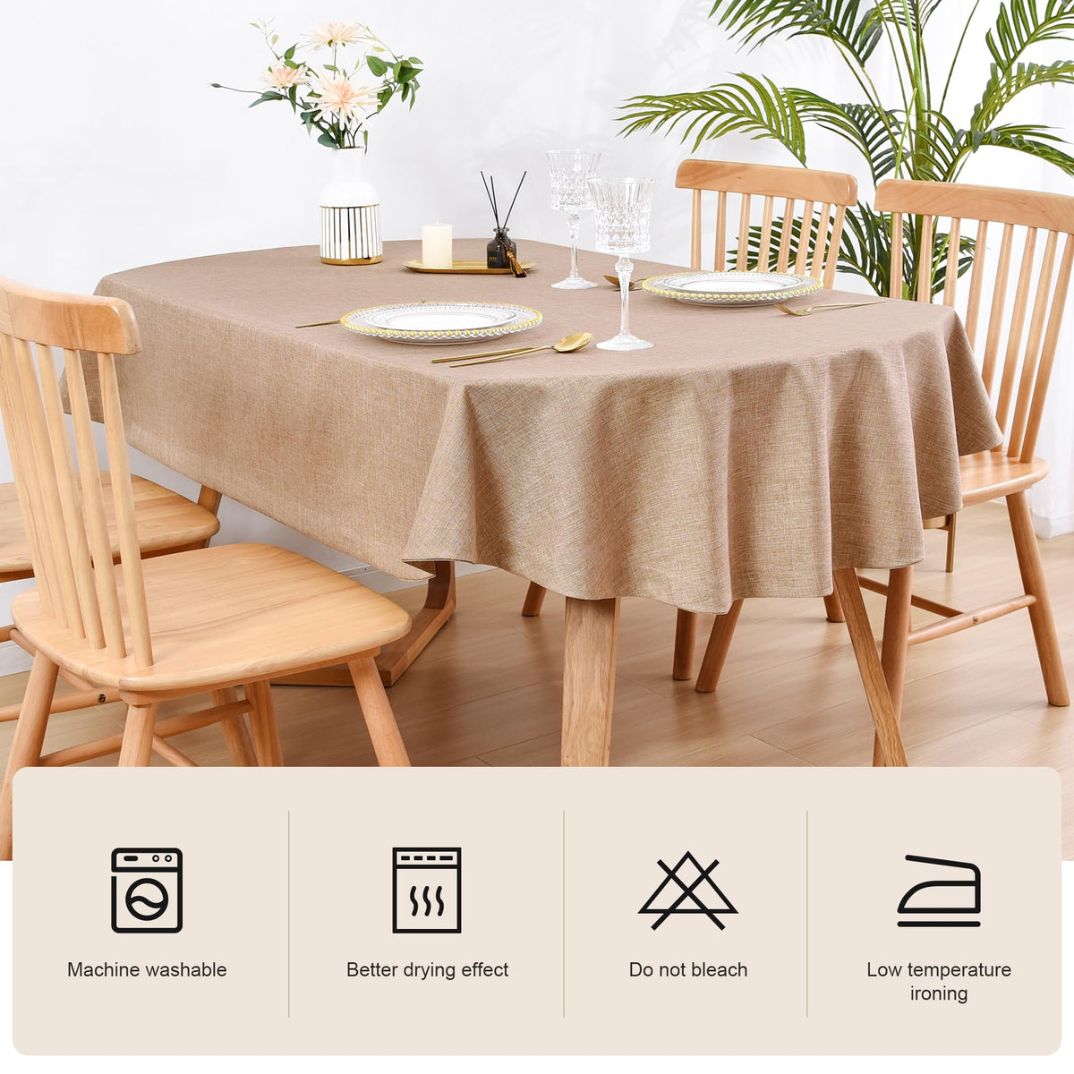 Wolkemer oval tablecloth with hemmed edges for durable, elegant presentation