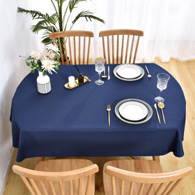 Wolkemer oval tablecloth close-up shows hem-stitched edge and soft durable fabric