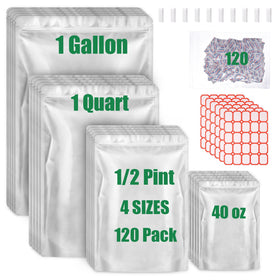 Wolobag one-gallon mylar bag for long-term pantry storage keeps staples fresh.