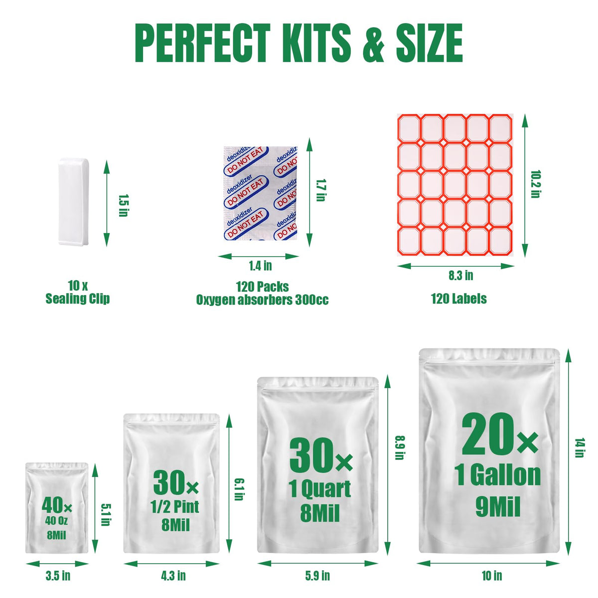 Wolobag one-quart mylar bag helps organized bulk storage with clear labeling.