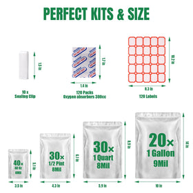 Wolobag one-quart mylar bag helps organized bulk storage with clear labeling.