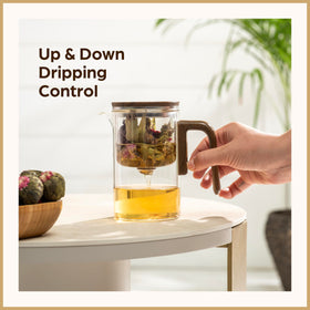 WOLTBLOOM Enchanti Tea Pot: drip-free spout reduces spills during serving.