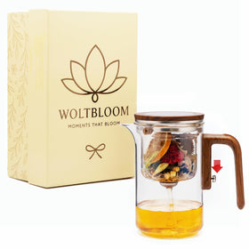 WOLTBLOOM Enchanti Tea Pot: magnetic water separation for precise, evenly brewed tea.