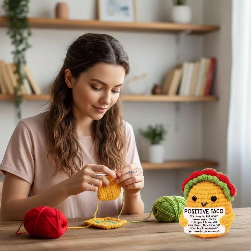Woltic W positive crocheted taco motif adds warmth to table setting