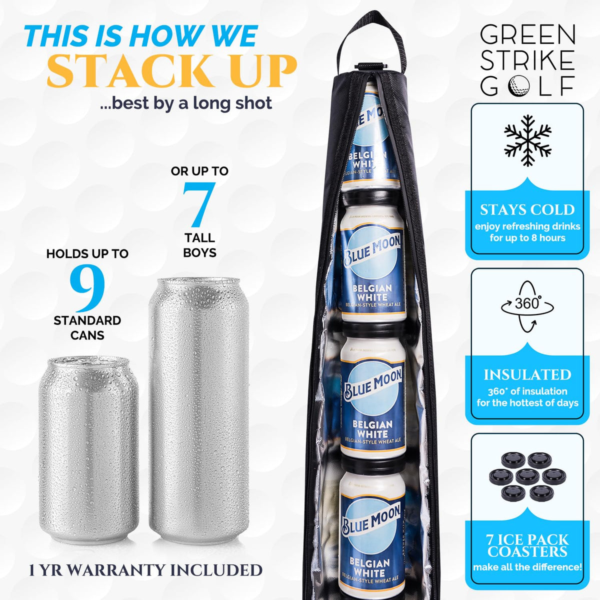 WOLVIO leak-proof zipper shown to keep drinks contained and bag dry.
