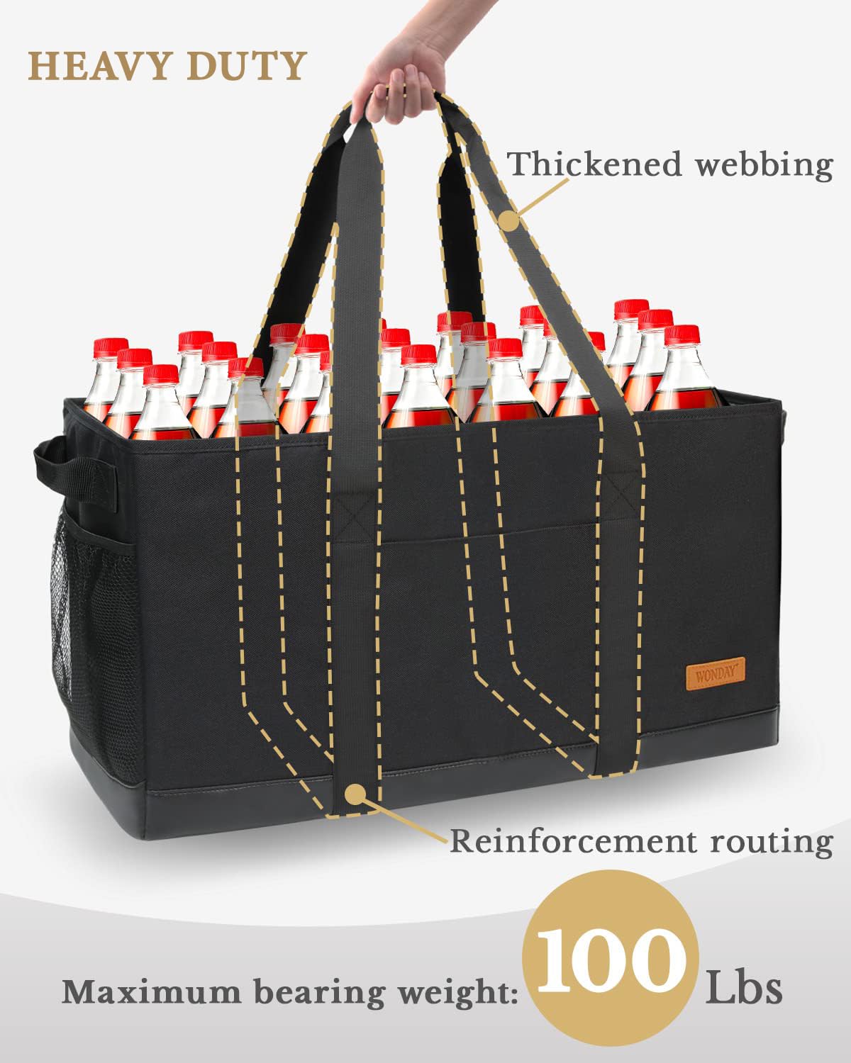 WONDAY durable stitching supports up to 100lb capacity