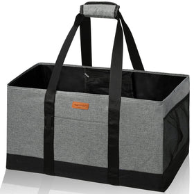 WONDAY extra-large foldable tote bag grey showing roomy capacity for groceries and gear