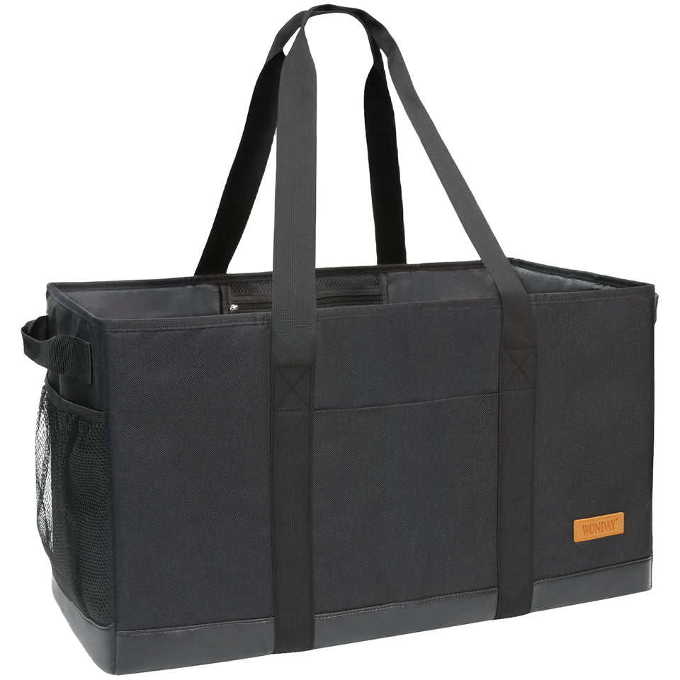 WONDAY Extra Large Utility Tote standing upright for easy loading and unloading
