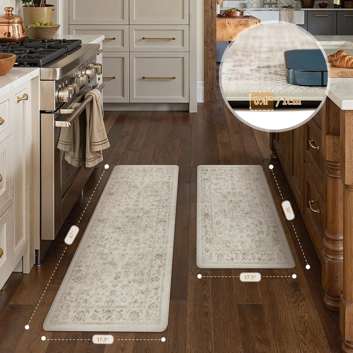 WondRg beige retro pattern adds warm style to the kitchen.