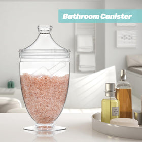 Wongblee bathroom organizer jar proving easy access and moisture seal.