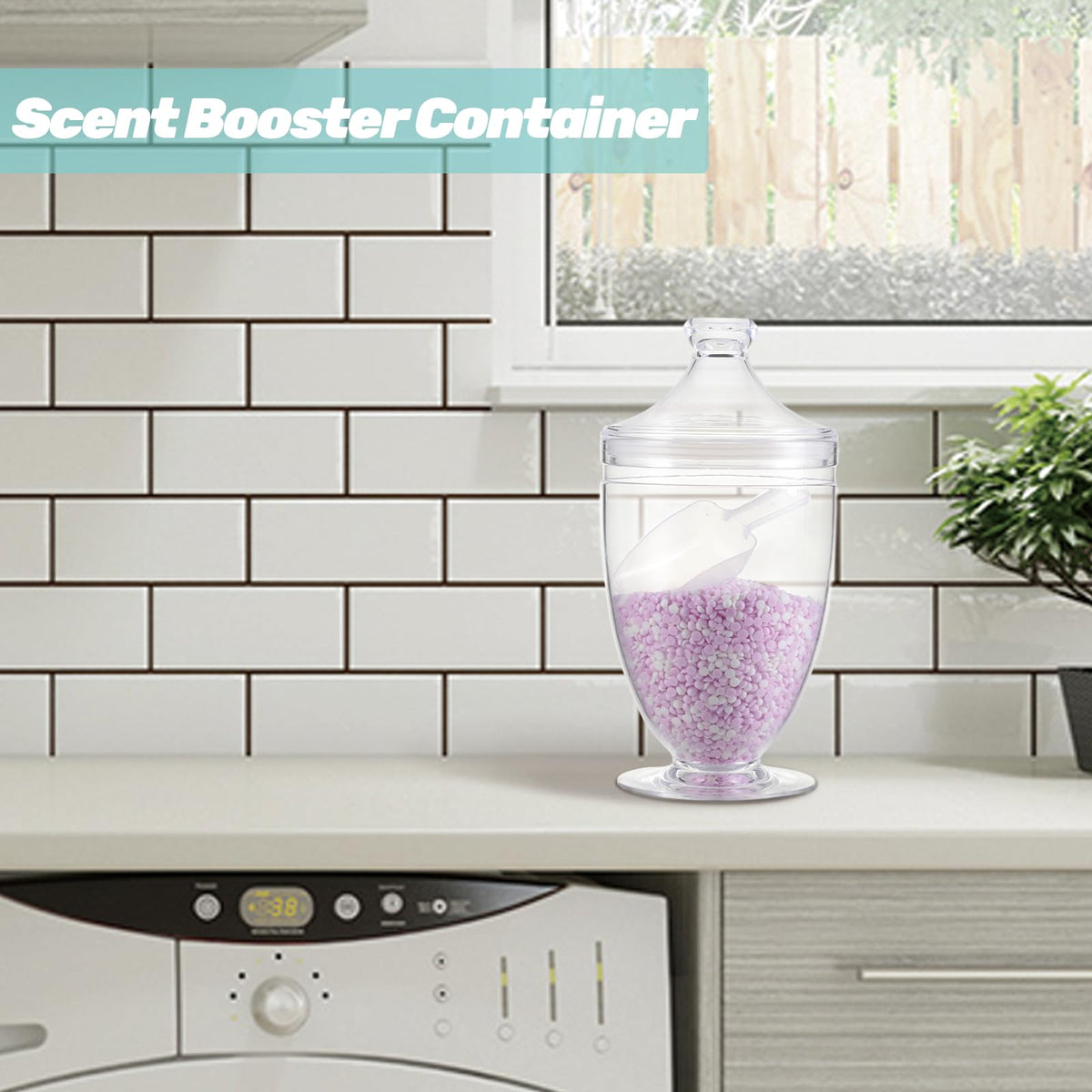 Wongblee kitchen pantry storage jar with clear view of contents.