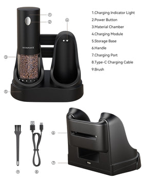 WONMAKE 6-level coarseness adjustment for customizable seasoning
