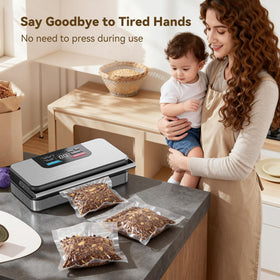 WONMAKE premium stainless steel sealer with easy-clean removable drip tray
