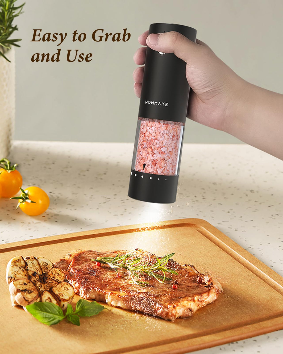 WONMAKE compact grinder set fits neatly in kitchen drawers