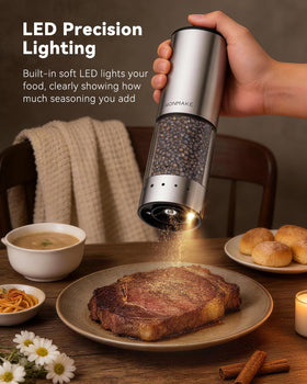 WONMAKE stainless steel body with ceramic core for durable, precise grinding