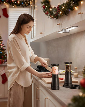 WONMAKE grinder wide-mouth opening enables easy refills with minimal mess.