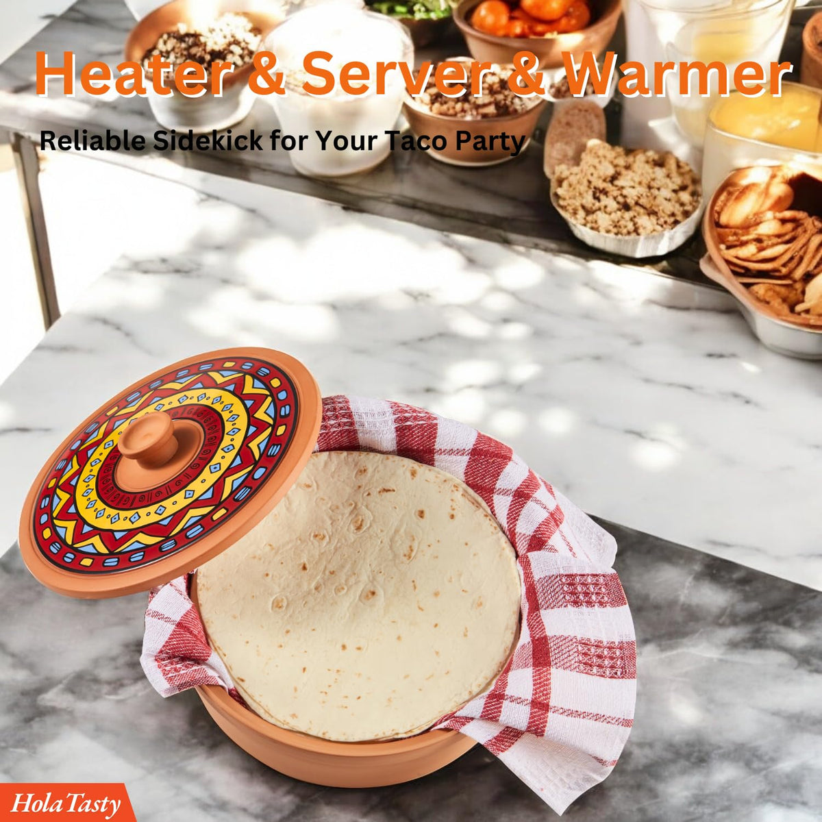 Woobud tortilla warmer with plaid pattern adds rustic autumn decor