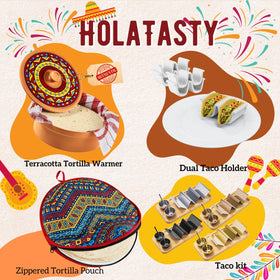 Table centerpiece on a festive spread with warm, comforting tortillas.