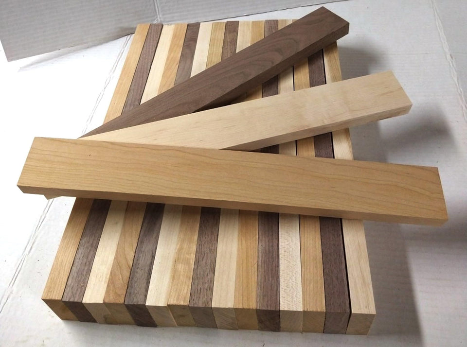 Wood-Hawk 18-board bundle featuring walnut-maple-cherry for DIY cutting boards and crafts.