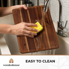 Woodenhouse acacia boards showcase natural grain and warm tones.