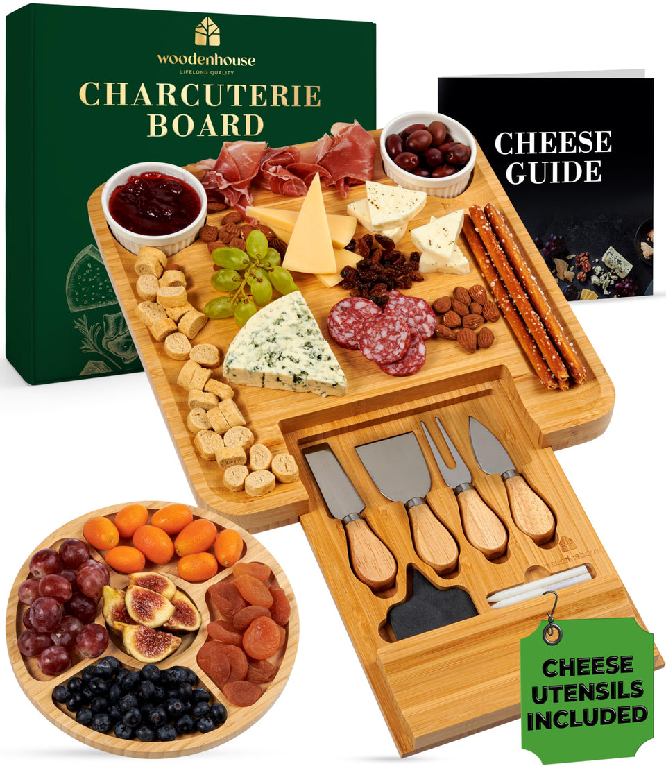 Woodenhouse bamboo charcuterie board assembly for easy entertaining.
