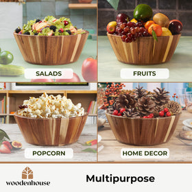 Woodenhouse fruit-serving bowl enhances displays with natural warmth.