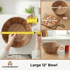Woodenhouse handmade dining bowl highlighting craftsmanship for salads.
