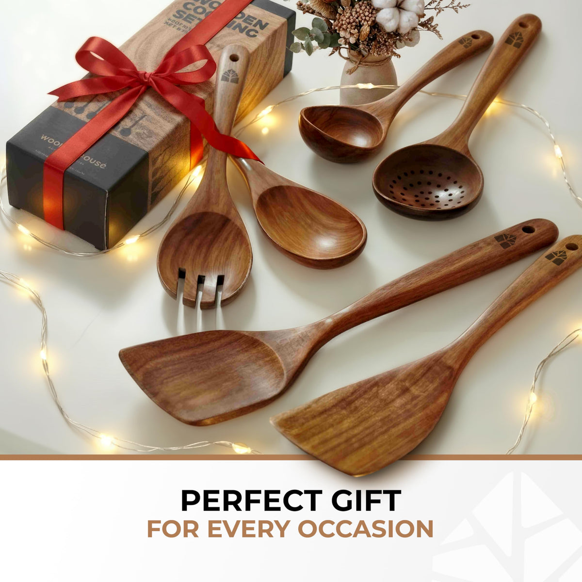 Woodenhouse heat-resistant utensils stay cool to touch while cooking.