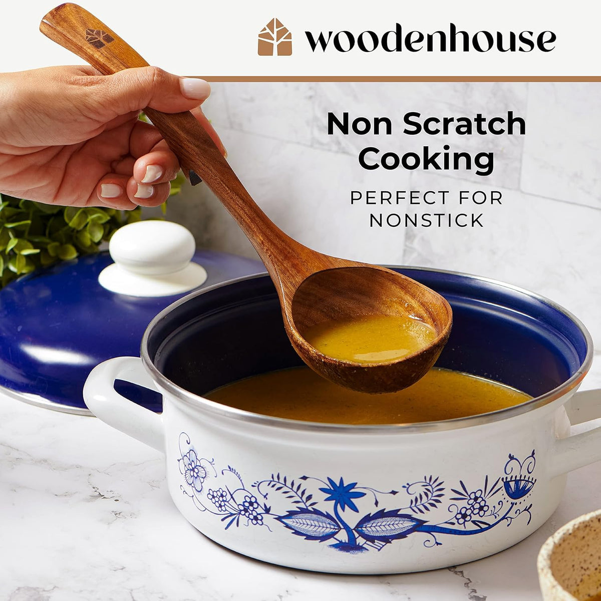 Woodenhouse ladle back-hook design resting on bowl edge