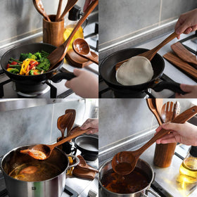 Woodenhouse metal hooks mounted, practical storage for hanging utensils.